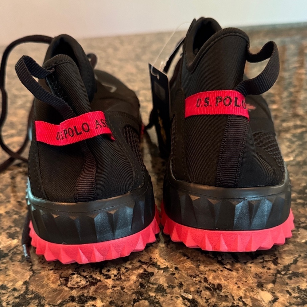 U.S. Polo Assn. Men's Sneakers in Black and Red NWT 10 - Picture 6 of 11